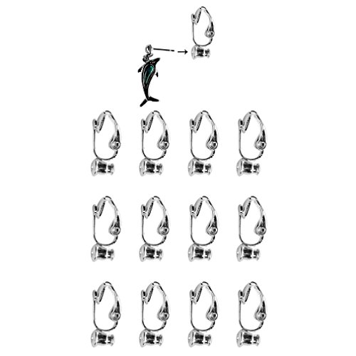 12 argent de boucles d'oreille clips avec conve...