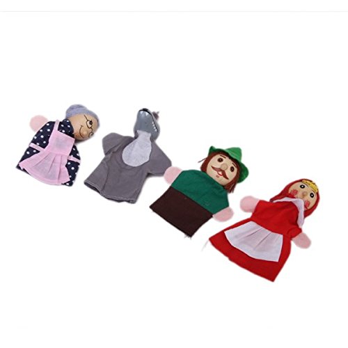 4 Marionnettes à Doigts Le Petit Chaperon Rouge