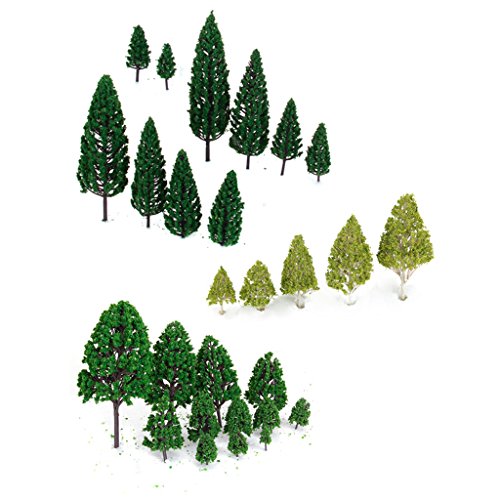 27pcs Arbres Miniatures Mixtes Décor pour Paysa...