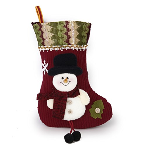 Chaussette Bas de Noël Motif de Bonhomme de Nei...