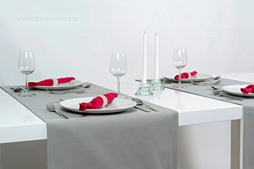 Lemos-Home 1 x Chemin de table en couleur gris 45x150 cm 100% coton 285 gr/qm. Excellent qualité. Produit de marque Lemos-Home. code EAN 0682858603642 