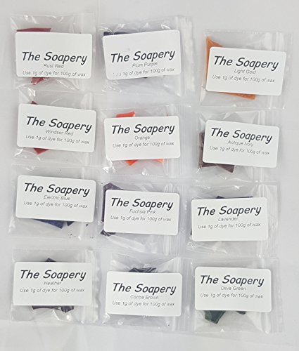 TheSoapery Bougie Colorant pour fabrication de bougies - 12 x 5 5 G Couleur de Colorants pour paraffine ou en cire de soja - Concentré Kit Coloration Parfait pour kit de démarrage 0683422540806 (0683422540806)