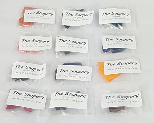 TheSoapery Bougie Colorant pour fabrication de bougies - 12 x 10 g Couleur de Colorants pour paraffine ou en cire de soja - Concentré Kit Coloration Parfait pour kit de démarrage 0683422541131 (0683422541131)