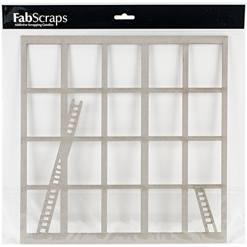 Fabscraps Découpé gris aggloméré frame-window et échelle 28 x 28 cm 0685239373400 (0685239373400)