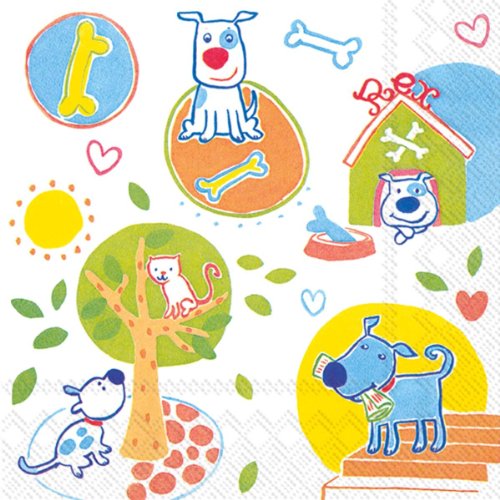 Ihr Chiot chiens de luxe Traditionnel Lot de 20 serviettes de table papier 0686423536809 (0686423536809)