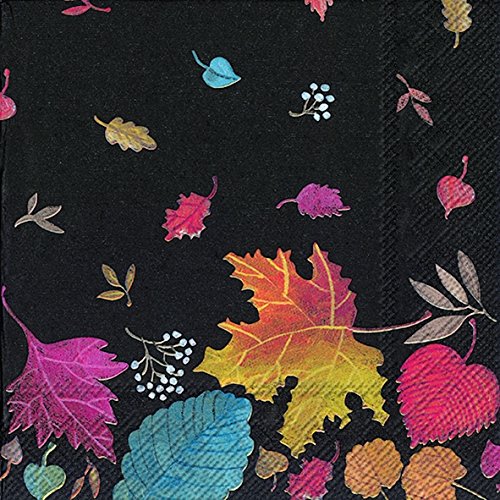 Ihr Automne feuilles Jour Noir Lot de 20 serviettes de table papier Serviettes 33 cm Carré 0686423593451 (0686423593451)