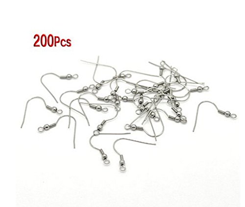 Nouveau 200 crochets d'oreilles boules en argen...