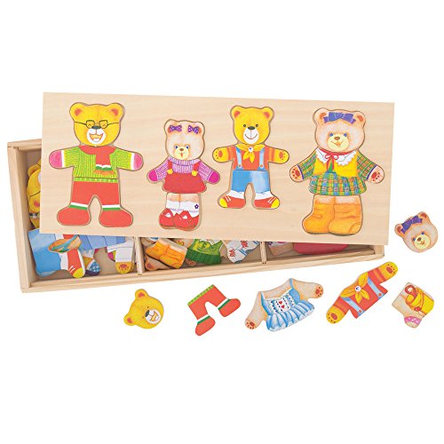 Bigjigs Toys Famille ours à habiller en bois code EAN 0691621087664 