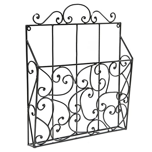 Elegant Scrollwork noir mural de rangement en m...