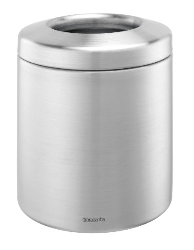 Table bin, matt steel, metal lid