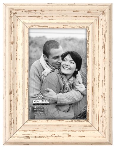 Cadre photo vieilli 10 x 15 cm blanc cassé