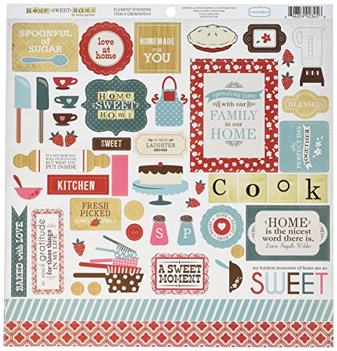 Echo Park Paper Echo Park papier Home Sweet Home Papier cartonné autocollants éléments 30,5 cm x 30,5 cm, acrylique, multicolore code EAN 0696859923456 