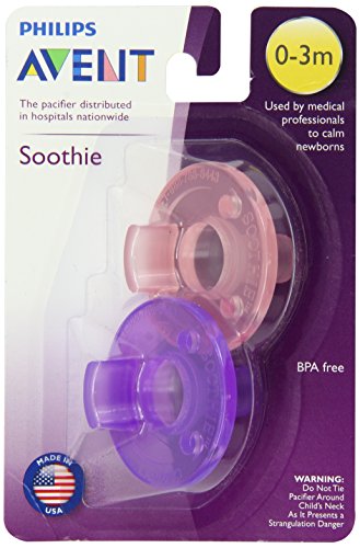 Philips 2 Pack AVENT Soothie Pacifier, Pink/Pur...