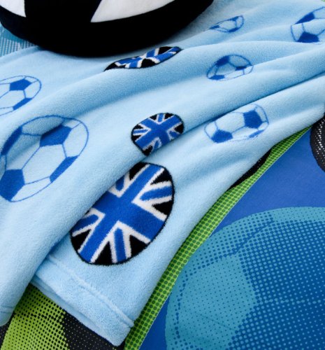 Catherine Lansfield Kids Catherine Lansfield Parure de lit pour enfant Motif football, bleu, Throw 0698798153093 (0698798153093)