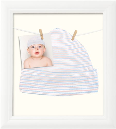 85138 cadre en bois pour 1er bonnet de bébé blanc