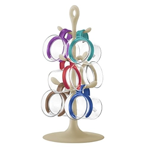 Bistro nouveau - mug tree set with 6 glass mugs...
