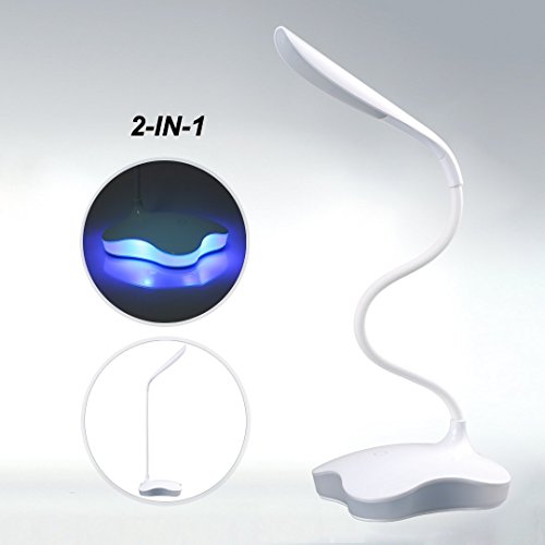 ProGreen Lampe d'oeil pour enfants, angle réglable et flexible à 360°, led tactile lampe de bureau, lampe de chevet , 3 niveaux de luminosité réglable (bleu) code EAN 0699967725844 