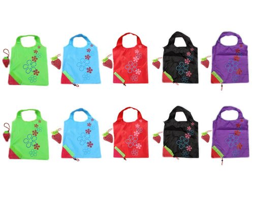 Lot de 10 fraises à courses réutilisable et pli...