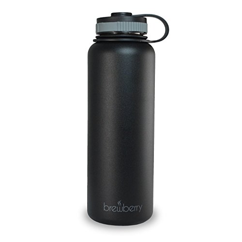 Brewberry Bouteille et tasse de voyage isotherme en acier inoxydable pour boissons chaudes et froides, 118 cl (40 oz) 0700358200311 (0700358200311)