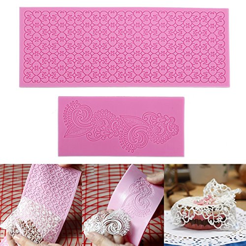 2er tartes effet dentelle ourlet silicon fraise...