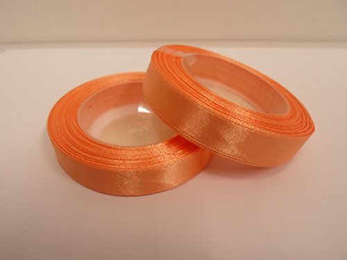 Beautiful Ribbon - 12mm 2 rouleau 12mm 1/2" ruban satin corail, pêche sombre 26 mètres de mariage favorise décoratifs Pâques Noël 12 mm code EAN 0700425286606 