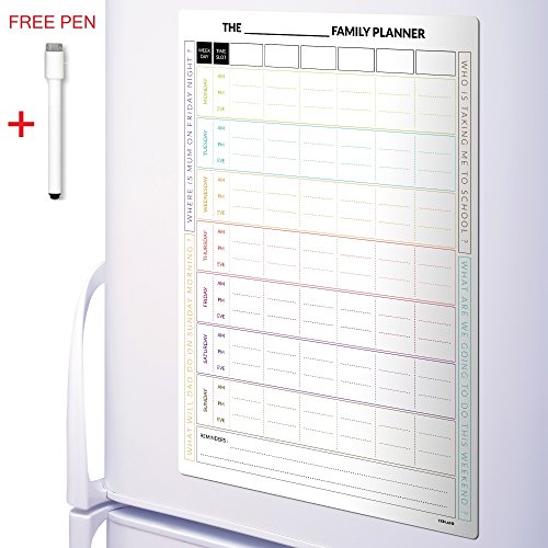 Ltd® 7 day magnetic family planner fridge board...