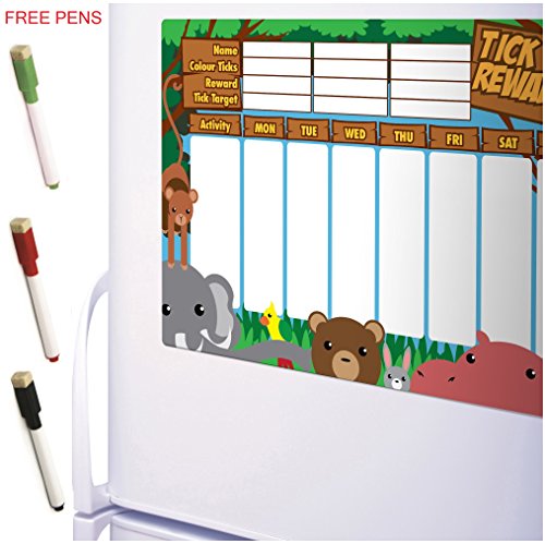 Ltd® magnetic reward chart jungle animals | mag...