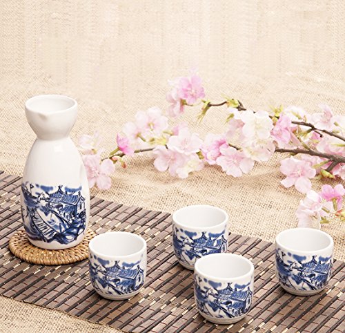 ankoow Service à saké Japonais avec quatre tass...