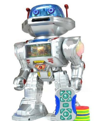 Robot téléguidé lumineux qui lance le frisbee, ...