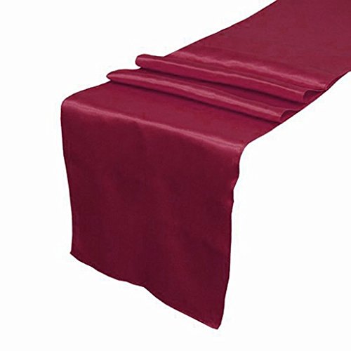 Générique Nappe de Table en Satin Damassé Chemin de Table pour Mariage Fête Anniversaire Soirée 30 * 275cm - Vin Rouge code EAN 0700645261490 
