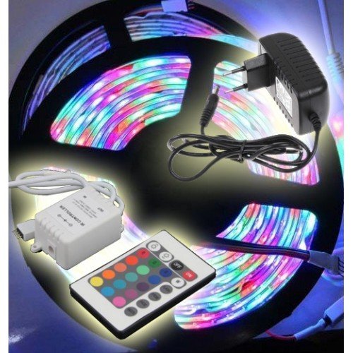 Kit complet Ruban LED RGB Professionnel Flexible - 5 Mètres - 60 LED/M - MULTICOLORE - 3528 0700867897835 Dépôt Plus