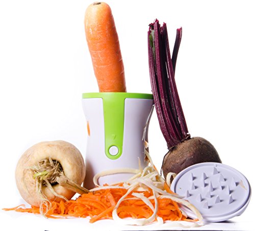 Spiralz Découpe-légumes spirale Premium coupe à tout moment plus de deux bouchons de protection en 2 1, de tailles et 1 coupe-Coupe sur Amazon 0700900439091 Spiralizer