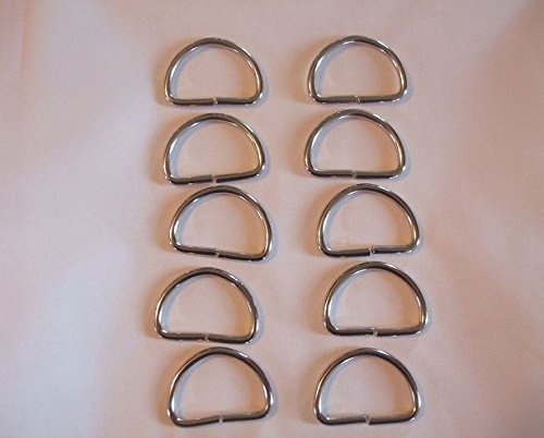CraftyThings Anneaux en D pour sac ou votre portemonnaie Lot de 10 poignées en Nickel 25 mm 0700900875394 (0700900875394)