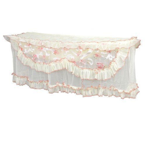 Climatiseur rose foncé motif fleur blanc dentel...