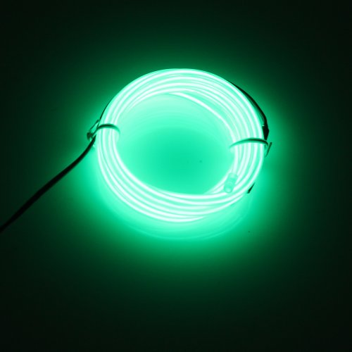 5m el wire fil neon flexible lumiere, led cable guirlande lumineuses electroluminescent tube lumineux,parti de noel, fete, decoration voiture, cuisine exterieure,boites de nuit, velo/coche/deco,baton lumineux- vert 0701056031153 Lerway