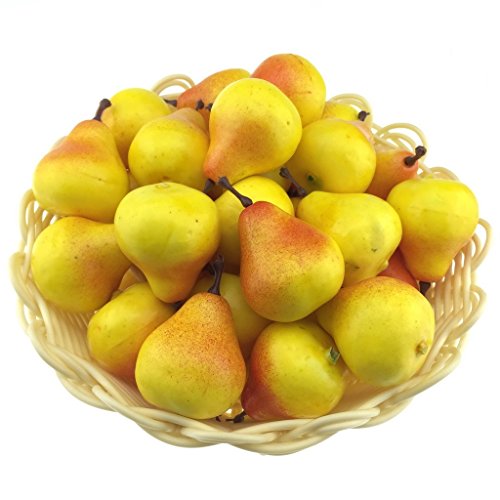 40pcs artificiel lifelike mini jaune poire déco...