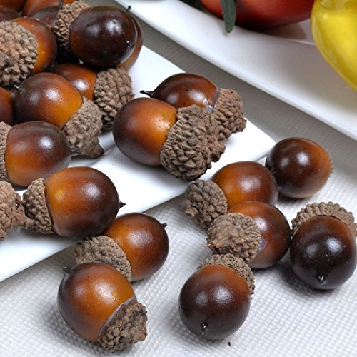 50pcs artificiel lifelike acorn gland décor fau...
