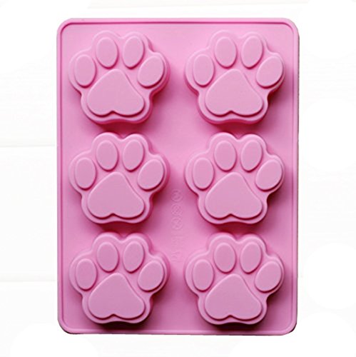CHICHIC 6 Cavités de cuisson poêle pattes de chien de patte d'ours moule en silicone Moule à gâteau Cookie moule moule Pudding Jelly moule code EAN 0701158982933 