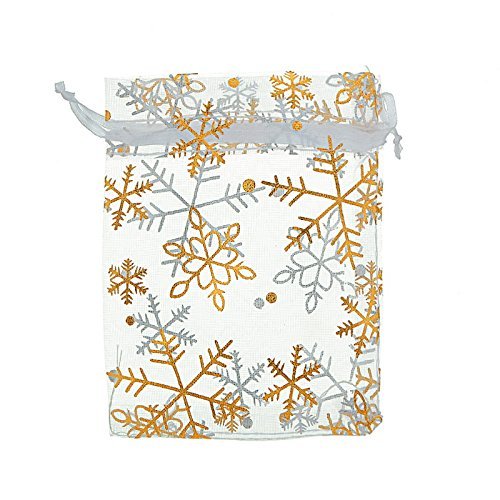 HOUSWEETY 25 Pcs Sachets Pochettes Cadeau en Or...