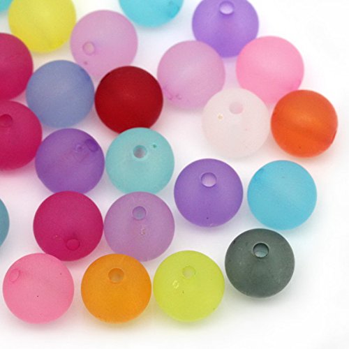 HOUSWEETY 200 Mixte Perles Rond Acrylique 10mm ...