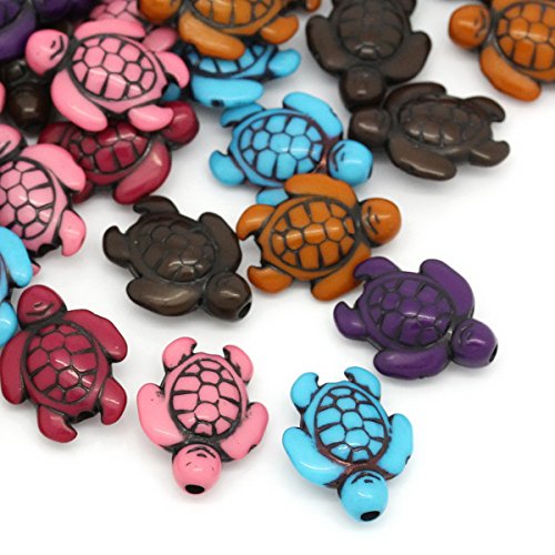 HOUSWEETY 100 Mixte Perles Acrylique Tortue Ani...