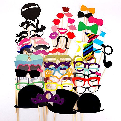 58 pcs photo booth props bricolage moustache lunettes avec pour masquerade bal mariage 0701470807358 Kingtoys