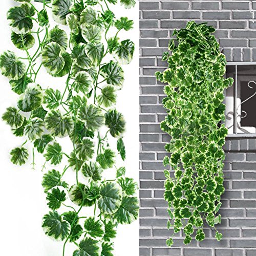Zhangming Guirlande lierre 90cm guirlande artificielle jante blanche begonia/feuillage artificiel/plantes artificielles (begonia chlorophytum) code EAN 0701470878020 
