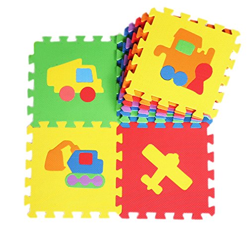 Lot de 10pcs tapis de sol puzzle voiture avion ...