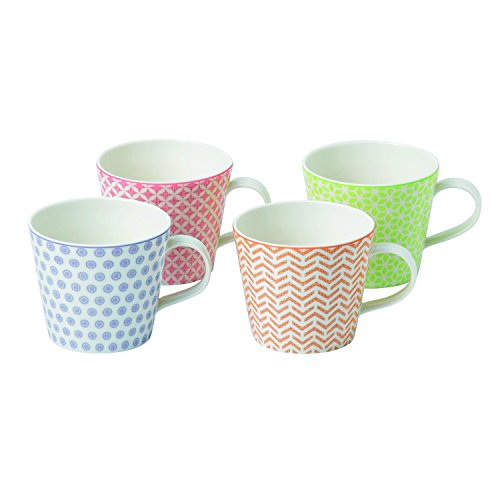 Statuette accent lot de 4 mugs, multicolore/col...