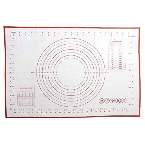 Co-link Grand Tapis de Cuisson en Silicone Antiadhérent Avec Des mesures 23.6''x15.7''Spatule en Silicone Anti-Adhérent Backhaus résistant à la chaleur, silicone pour votre Pizza, pâte, fondant, Pâtisserie 0701622247261 (0701622247261)
