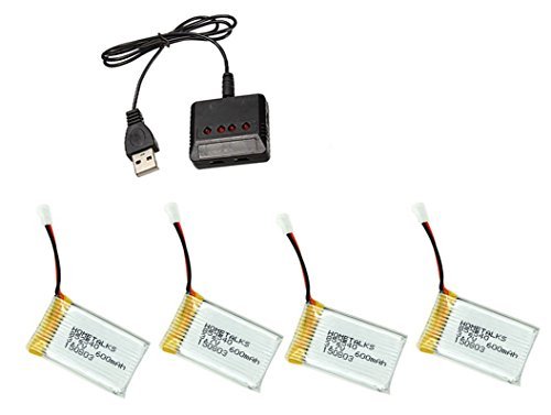 4pcs 3.7v 600mah batterie lipo et 4-en-1 max 2....