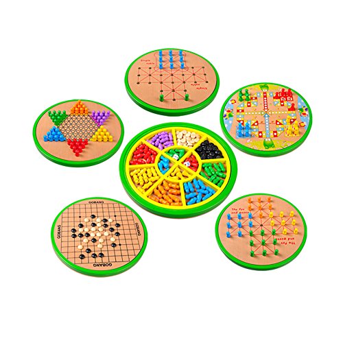 Jeu d'échecs en bois deluxe 5 en 1 set jeu joue...