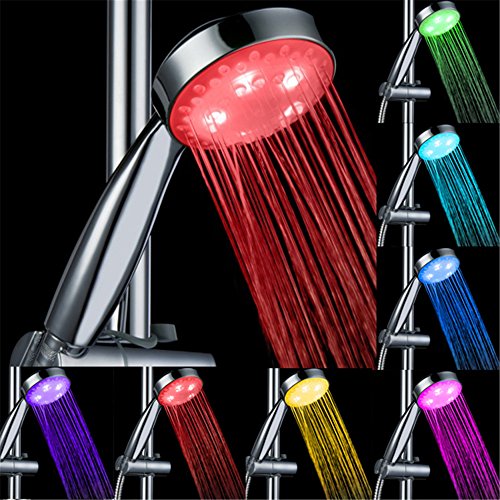 Pommeau de douche lumineux led douchette 7 coul...