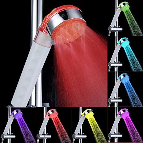 Douchette led pommeau de douche lumineuse 3 jet...